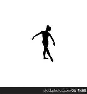 girl dancing ballet icon vector illustration logo design