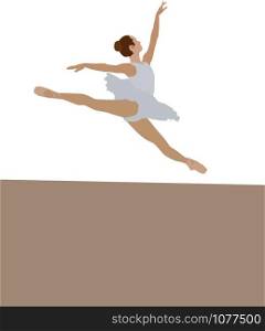 Girl dancing ballet, illustration, vector on white background.