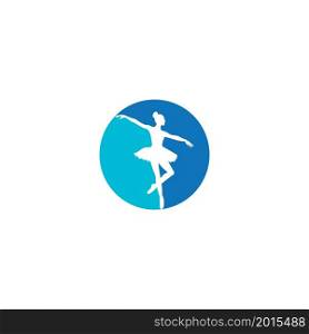 girl dancing ballet logo vector illustration design template.