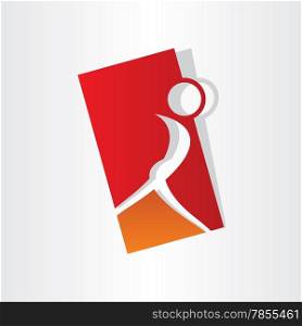 girl dancing symbol design abstract stylized icon