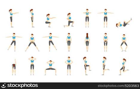 Girl Dioing Exercise on White Background Vector Illustration EPS10. Girl Dioing Exercise on White Background Vector Illustration EPS