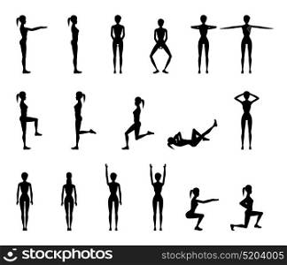 Girl Dioing Exercise on White Background Vector Illustration EPS10. Girl Dioing Exercise on White Background Vector Illustration EPS