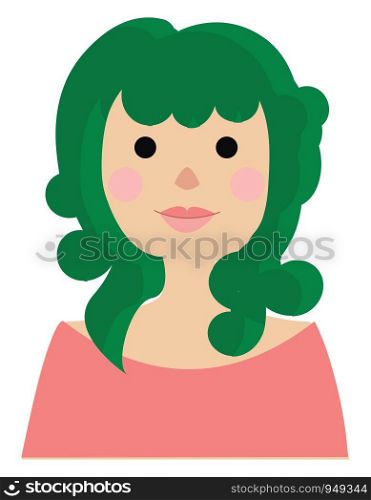 Girl dyed her hair in green