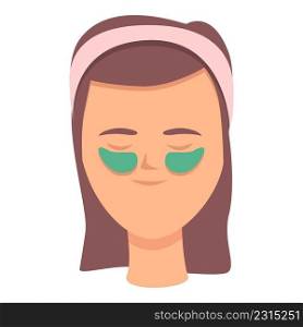 Girl eye patch icon cartoon vector. Mask face. Cosmetic face. Girl eye patch icon cartoon vector. Mask face