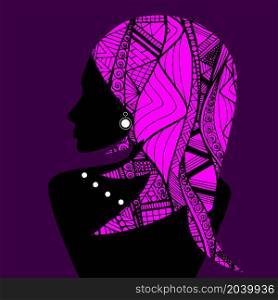 Girl fashion silhouette profile. Vector illustration.