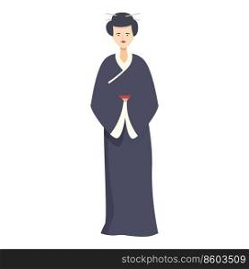 Girl geisha icon cartoon vector. Japan woman. Traditional sakura. Girl geisha icon cartoon vector. Japan woman