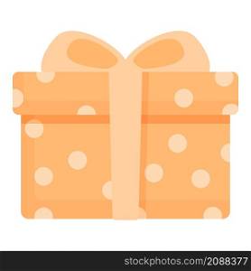 Girl gift box icon cartoon vector. Happy kid. Birthday present. Girl gift box icon cartoon vector. Happy kid