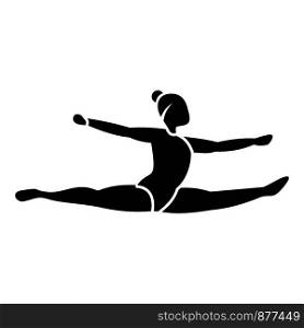 Girl gymnastics jump icon. Simple illustration of girl gymnastics jump vector icon for web design isolated on white background. Girl gymnastics jump icon, simple style