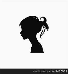 Girl head silhouette vector illustration