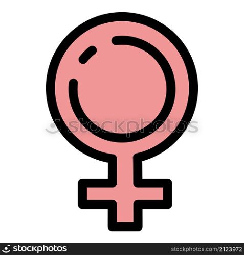 Girl hormones icon. Outline girl hormones vector icon color flat isolated. Girl hormones icon color outline vector