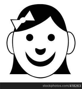 Girl icon. Simple illustration of girl vector icon for web. Girl icon, simple style