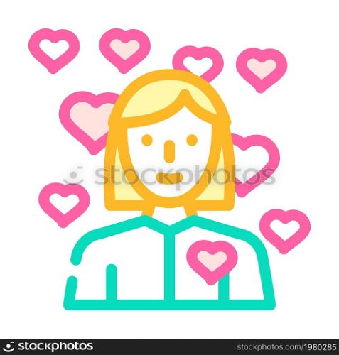 girl in love color icon vector. girl in love sign. isolated symbol illustration. girl in love color icon vector illustration