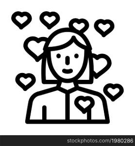 girl in love line icon vector. girl in love sign. isolated contour symbol black illustration. girl in love line icon vector illustration
