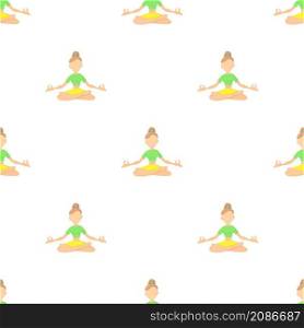 Girl in yoga pose pattern seamless background texture repeat wallpaper geometric vector. Girl in yoga pose pattern seamless vector