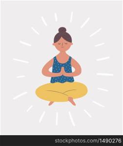 Girl in yoga pose. Practicing yoga and meditates. Vector illustration. Girl in yoga pose. Practicing yoga and meditates. Vector