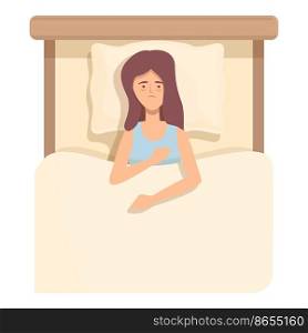 Girl insomnia icon cartoon vector. Sleep health. Bad dream. Girl insomnia icon cartoon vector. Sleep health