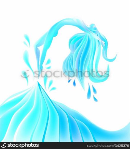 Girl jumping out of water, eps10 vector illustration