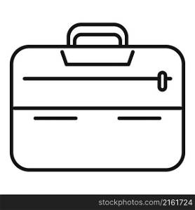 Girl laptop bag icon outline vector. Travel accessory. Closed suitcase. Girl laptop bag icon outline vector. Travel accessory
