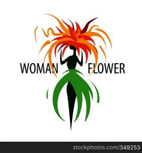 Girl logo in the shape of a flower. Vector illustration.. Girl logo in the shape of a flower. Vector illustration