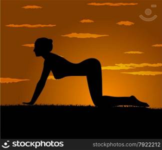 girl makes yoga exercise