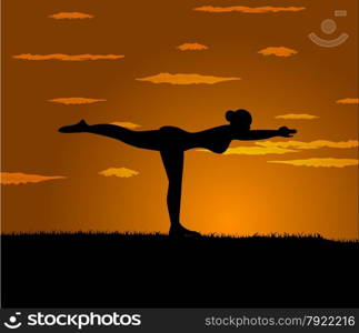 girl makes yoga exercise