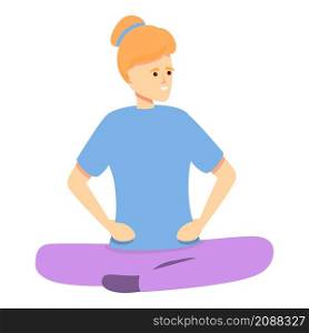 Girl meditation icon cartoon vector. Woman relax. Yoga meditate. Girl meditation icon cartoon vector. Woman relax