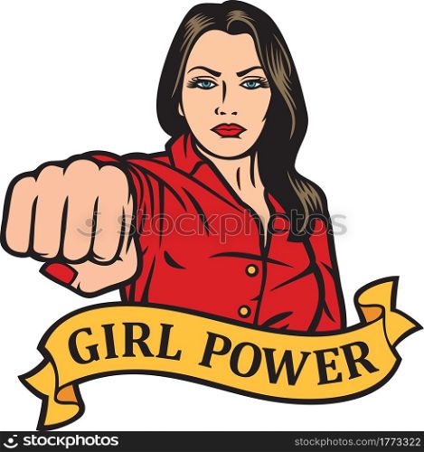 Girl power design - woman punching