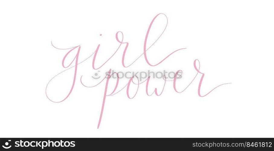 Girl power handwritten lettering vector. Girl power handwritten lettering