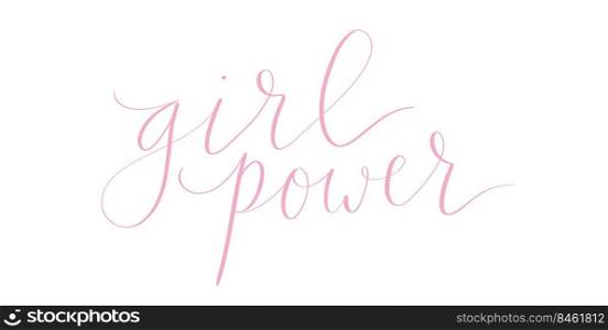 Girl power handwritten lettering vector. Girl power handwritten lettering