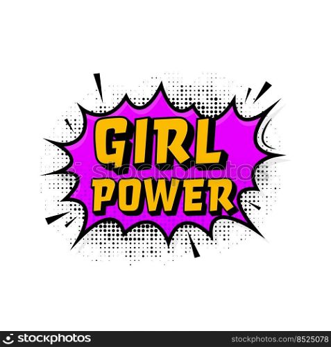 Girl power in vintage style. Cartoon style vector. Pop art. Vector text. Wow effect. Girl power in vintage style. Cartoon style vector. Pop art. Vector text. Wow effect.