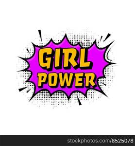 Girl power in vintage style. Cartoon style vector. Pop art. Vector text. Wow effect. Girl power in vintage style. Cartoon style vector. Pop art. Vector text. Wow effect.