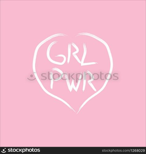 girl power logo on pink background vector illustration