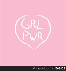 girl power logo on pink background vector illustration
