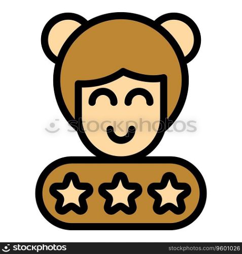 Girl quiz icon outline vector. Ask test. Game exam color flat. Girl quiz icon vector flat