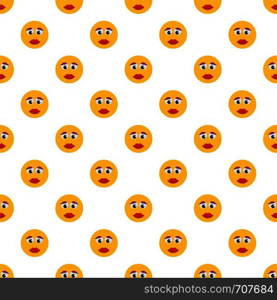 Girl smile pattern seamless in flat style for any design. Girl smile pattern seamless