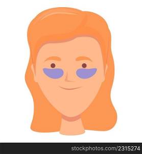 Girl smiling eye patch icon cartoon vector. Face gel. Facial skincare. Girl smiling eye patch icon cartoon vector. Face gel