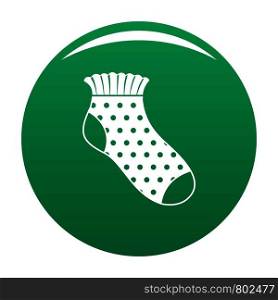 Girl sock icon. Simple illustration of girl sock vector icon for any design green. Girl sock icon vector green