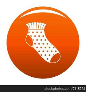 Girl sock icon. Simple illustration of girl sock vector icon for any design orange. Girl sock icon vector orange
