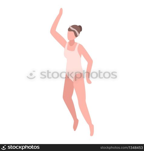 Girl swimmer icon. Isometric of girl swimmer vector icon for web design isolated on white background. Girl swimmer icon, isometric style
