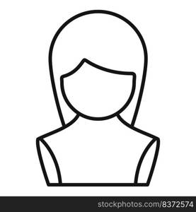 Girl wig icon outline vector. Head hair. Long hair. Girl wig icon outline vector. Head hair