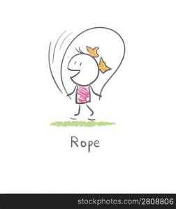 girl with a skipping rope
