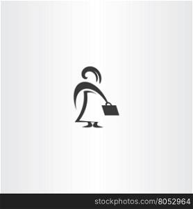 girl with bag business icon woman elegant