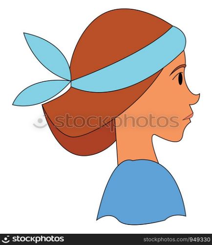Girl with blue hair accessory vector illustration
