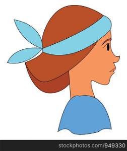 Girl with blue hair accessory vector illustration