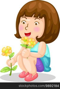 Girl With Flower vector