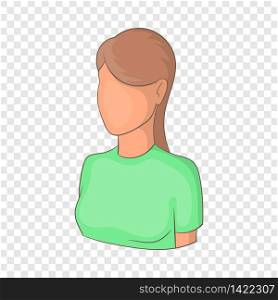 Girl with long hair avatar icon. Cartoon illustration of avatar vector icon for web design. Girl with long hair avatar icon, cartoon style