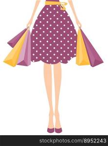 Girl with shopping bags vector image