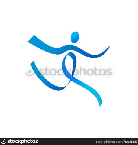 Girl with tape isolated gymnast. Vector gymnastics logo, flexible woman doing acrobat twine. Gymnastics club abstract logo, gymnast with tape