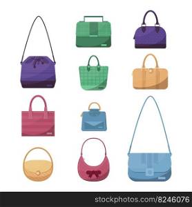 Girl Woman Fashion Bag Icon Design Illustration Isolated