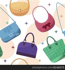 Girl Woman Fashion Bag Seamless Pattern Background